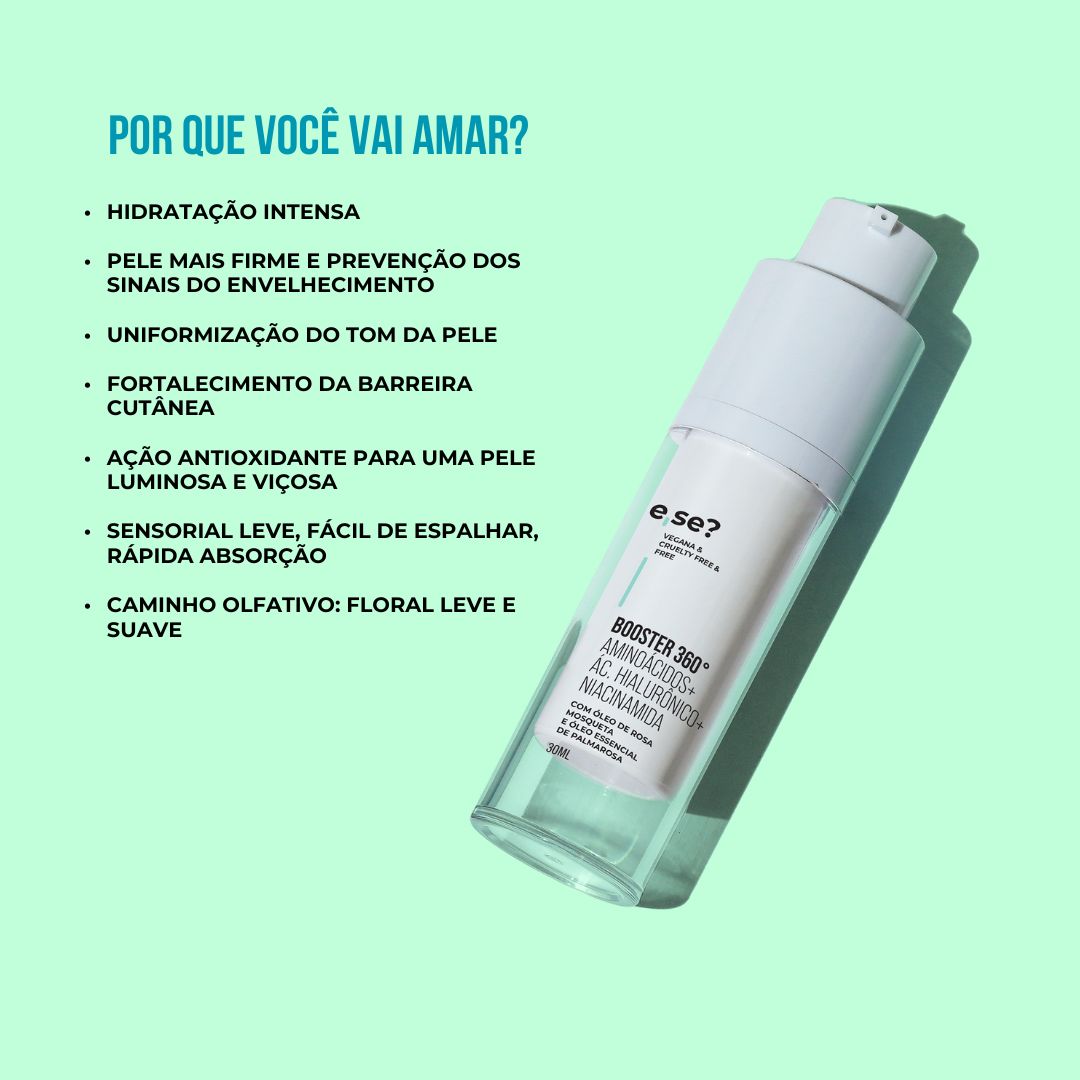 Kit skincare essencial - Limpa, tonifica e hidrata - Espuma de limpeza facial + Bruma Multifuncional + Booster 360