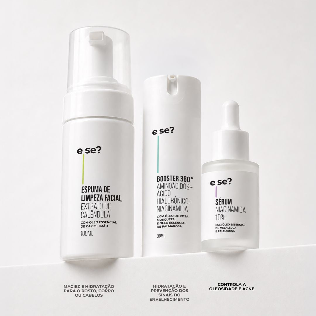 Kit controle total 3 passos E Se? Cosméticos — controla oleosidade e hidrata a pele