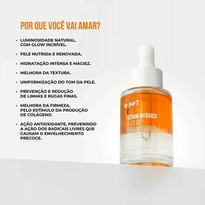 Sérum Bifásico E Se? Cosméticos — óleo de rosa mosqueta e peptídeos com niacinamida 32ml