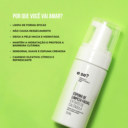 Espuma de limpeza facial - limpeza e hidratação - 100ml