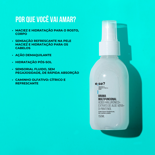 Kit para Hidratação da Pele - Bruma Multifuncional 150ml + Sérum Niacinamida 30ml + Booster 360º 30ml