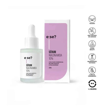 Sérum niacinamida 10% - Tratamento da oleosidade e acne - 30ml