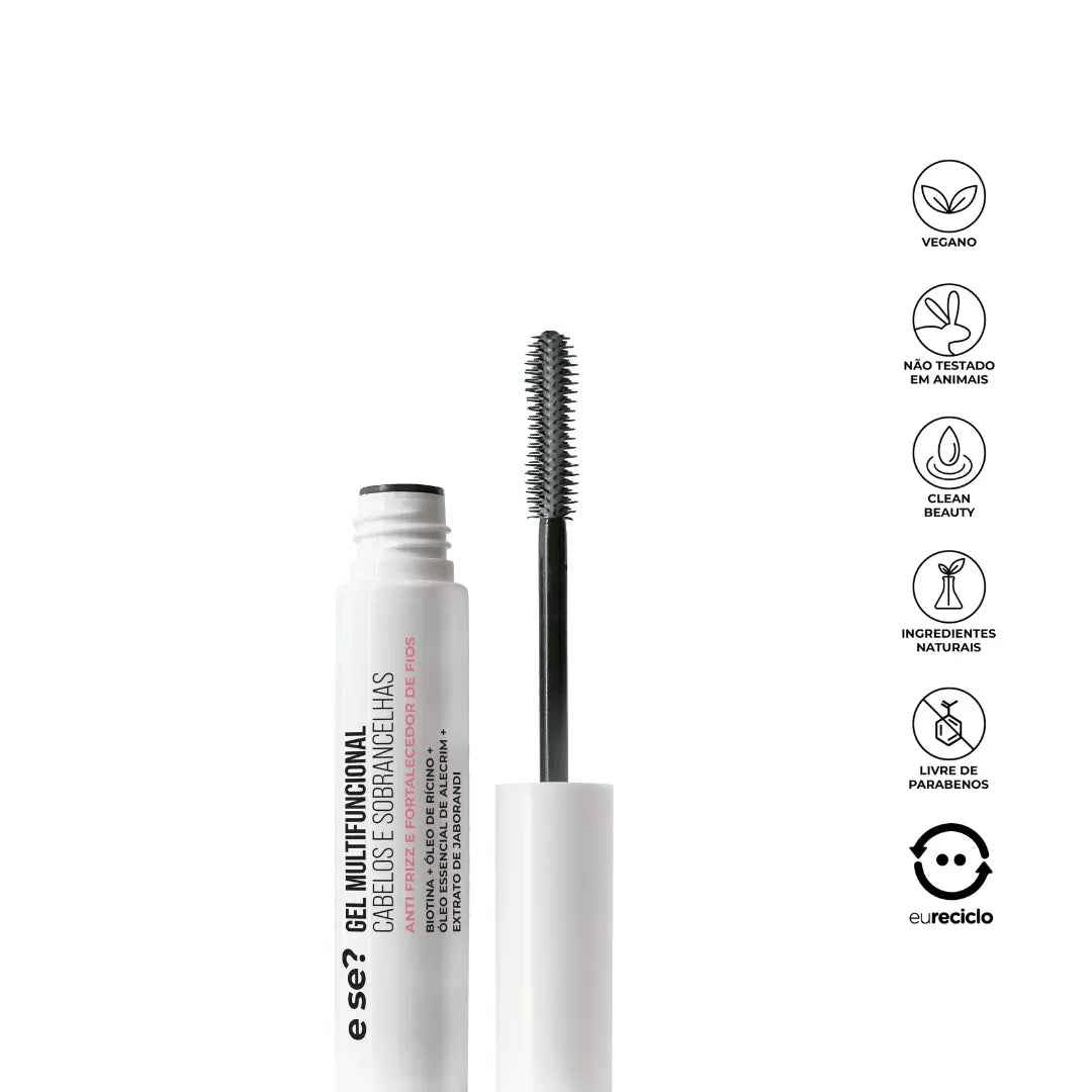 Gel Multifuncional E Se? Cosméticos — anti frizz e fortalecedor de fios para cabelos e sobrancelhas 10g
