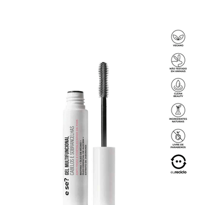 Gel Multifuncional E Se? Cosméticos — anti frizz e fortalecedor de fios para cabelos e sobrancelhas 10g