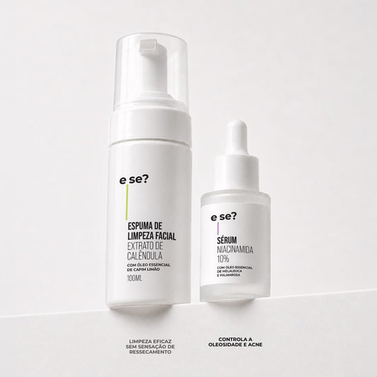 Kit controle de oleosidade E Se? — Espuma de Limpeza Facial 100ml e Sérum Niacinamida 10% 30ml